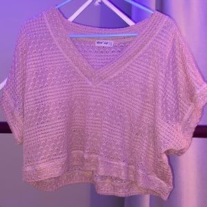 cropped off shoulder shirt